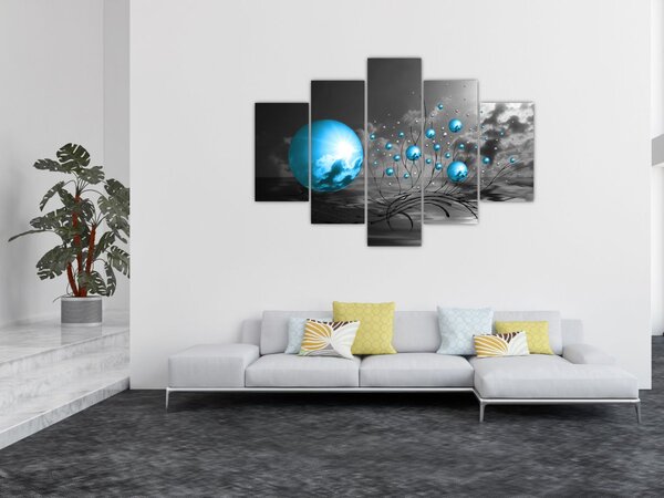 Tabloul bilelor albastru deschis (150x105 cm)