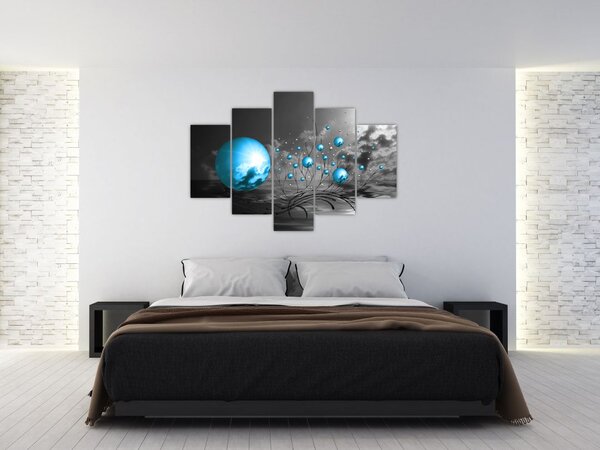 Tabloul bilelor albastru deschis (150x105 cm)