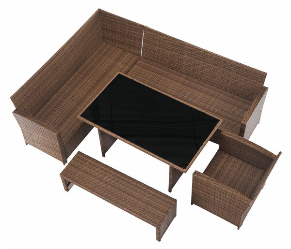 Set mobilier de grădină Senala (gri maro + maro deschis) (pentru 8 persoane). 1116496