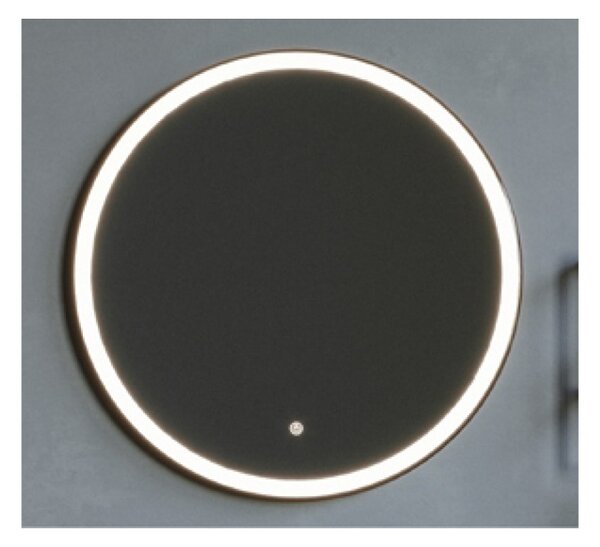 Oglinda rotunda 90 cm cu rama neagra, iluminare LED si dezaburire, Fluminia, Ando 900 mm