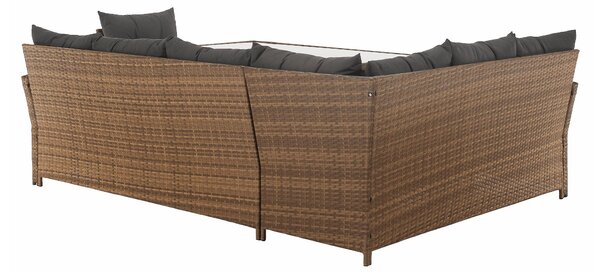 Set mobilier de grădină Senala (gri maro + maro deschis) (pentru 8 persoane). 1116496