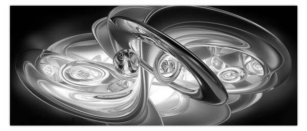 Tablou cu abstracțiune modernă în gri (120x50 cm)