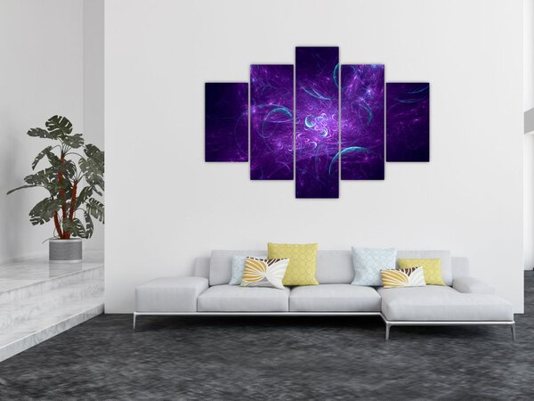 Tablou cu abstracțiune modernă în albastru (150x105 cm)