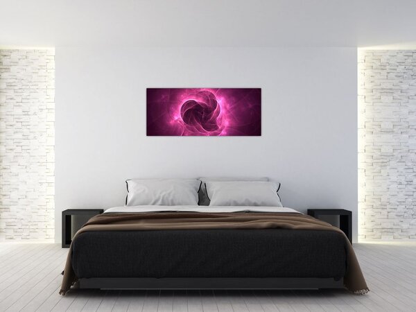 Tablou cu abstracțiune modernă în roz (120x50 cm)