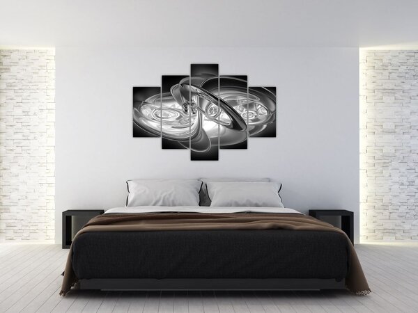 Tablou cu abstracțiune modernă în gri (150x105 cm)