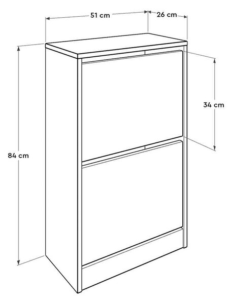 Pantofar Adore Compact, 10 Perechi, 2 Compartimente, Alb - Mov, 51x84x26 cm