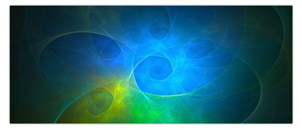 Tablou cu abstracțiune albastră (120x50 cm)