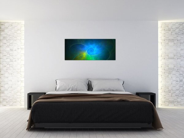 Tablou cu abstracțiune albastră (120x50 cm)