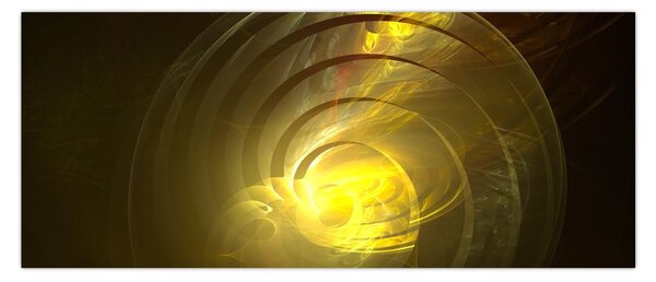 Tabloul cu spirala abstractă în galben (120x50 cm)