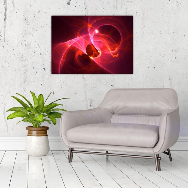 Tabloul modern cu abstacție roz (70x50 cm)