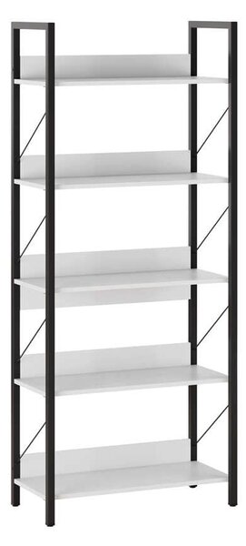 Biblioteca Adore Profile cu 5 rafturi, Alb - Maro - Stejar, 73x172x35 cm