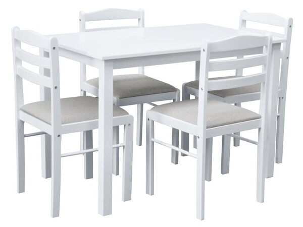 Set mobilier sufragerie Sesiones (alb + bej gri) (pentru 4 persoane). 1116505