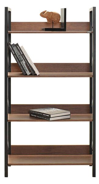 Biblioteca Adore Profile cu 4 rafturi, Alb - Maro - Stejar, 73x136x35 cm