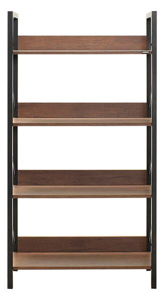 Biblioteca Adore Profile cu 4 rafturi, Alb - Maro - Stejar, 73x136x35 cm