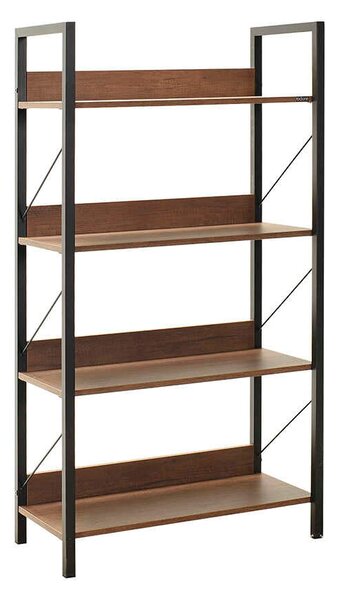 Biblioteca Adore Profile cu 4 rafturi, Alb - Maro - Stejar, 73x136x35 cm