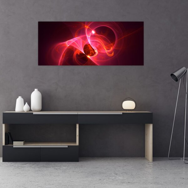 Tabloul modern cu abstacție roz (120x50 cm)