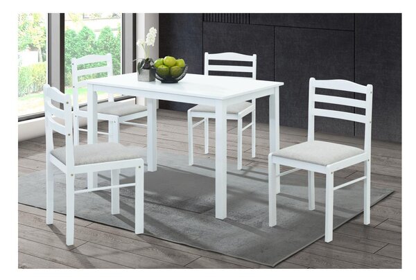 Set mobilier sufragerie Sesiones (alb + bej gri) (pentru 4 persoane). 1116505