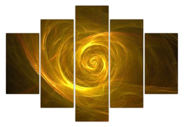 Tabloul cu spirala abstractă în galben (150x105 cm)