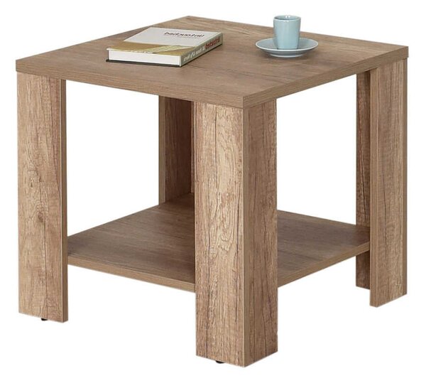 Masuta Cafea Laterala Adore New Line, Maro - Natur - Stejar, 50x48x50 cm