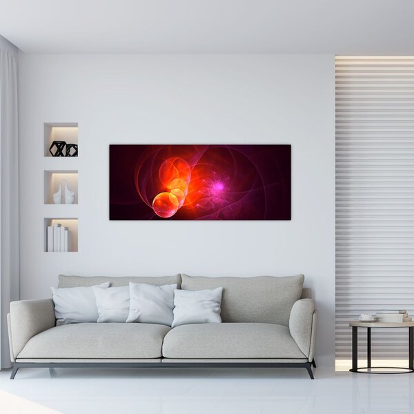 Tabloul modern cu abstracțiune roz (120x50 cm)