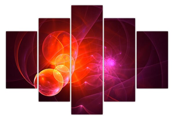 Tabloul modern cu abstracțiune roz (150x105 cm)