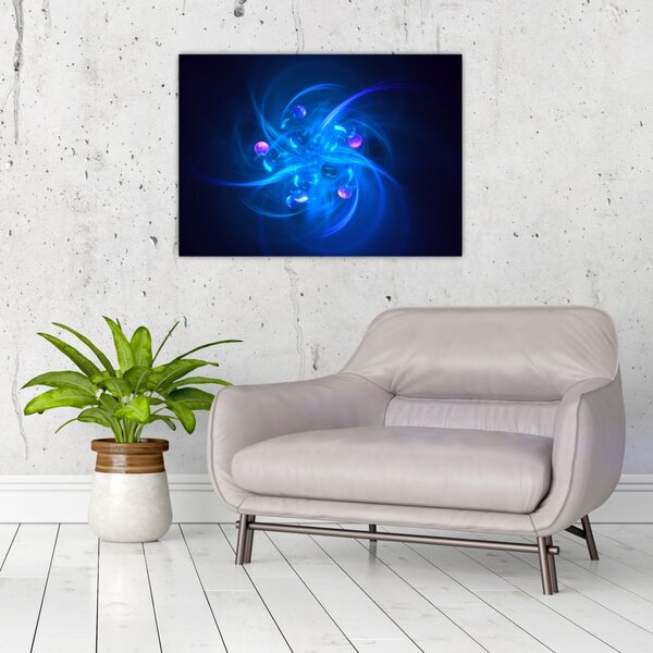 Tabloul modern cu abstracțiune albastră (70x50 cm)