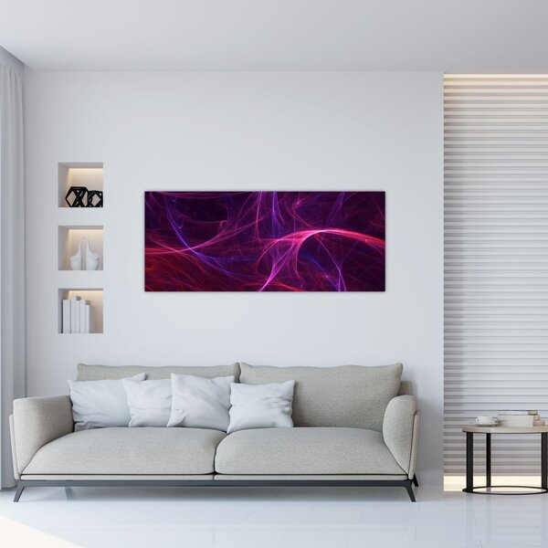 Tabloul abstract cu linii curbe (120x50 cm)