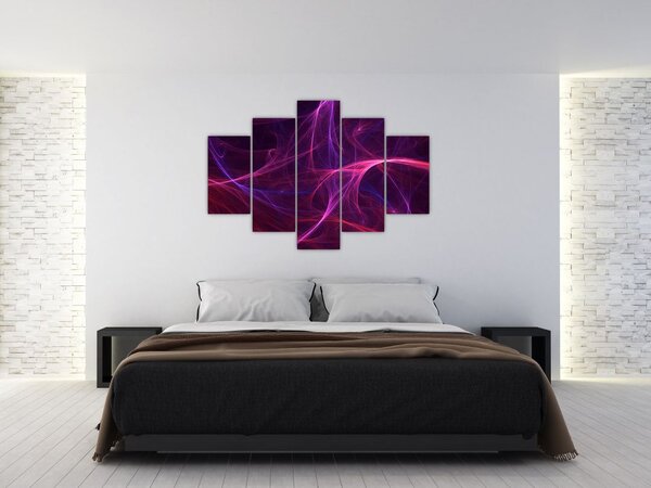 Tabloul abstract cu linii curbe (150x105 cm)
