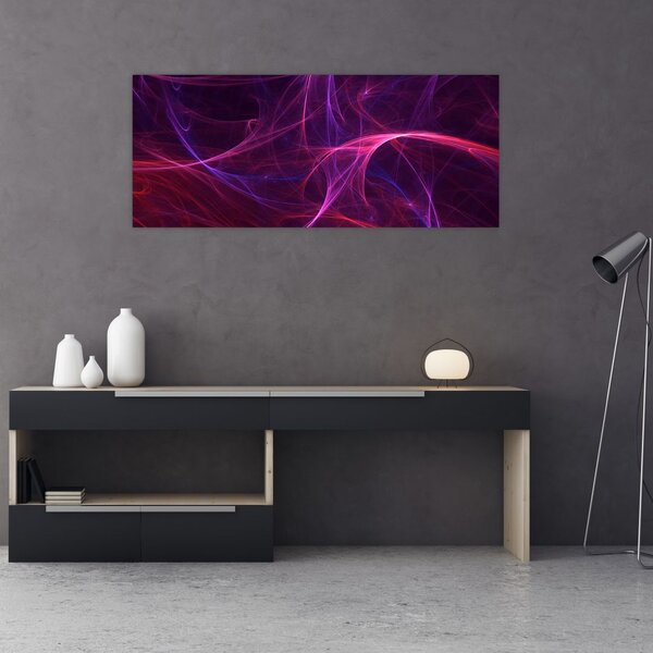 Tabloul abstract cu linii curbe (120x50 cm)