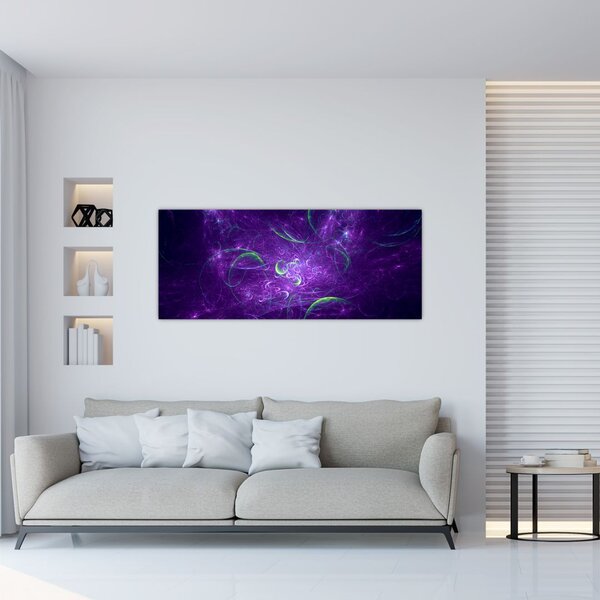 Tablou -abstracție violetă (120x50 cm)