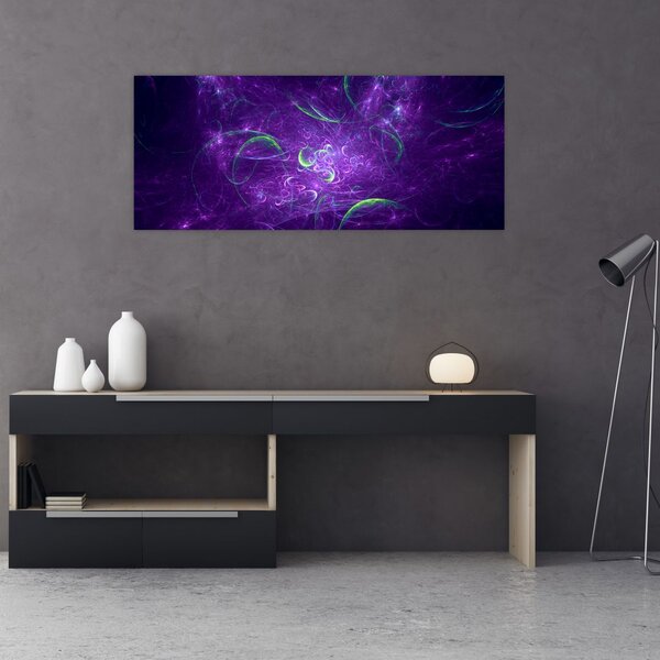 Tablou -abstracție violetă (120x50 cm)