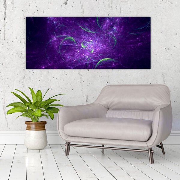 Tablou -abstracție violetă (120x50 cm)