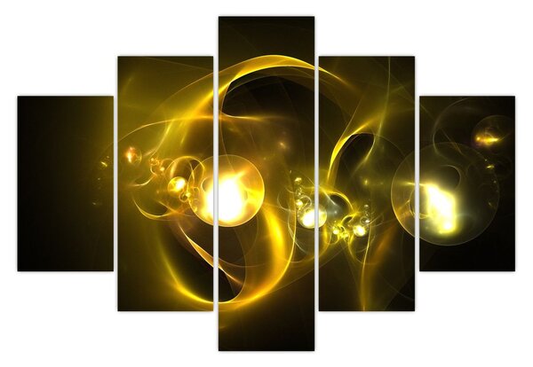 Tabloul abstract cu bile galbene (150x105 cm)