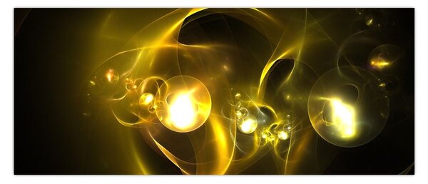 Tabloul abstract cu bile galbene (120x50 cm)