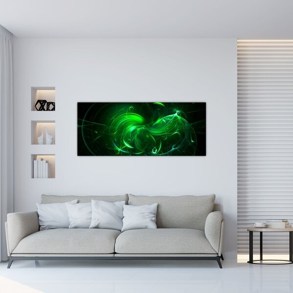 Tablou - abstracție verde (120x50 cm)