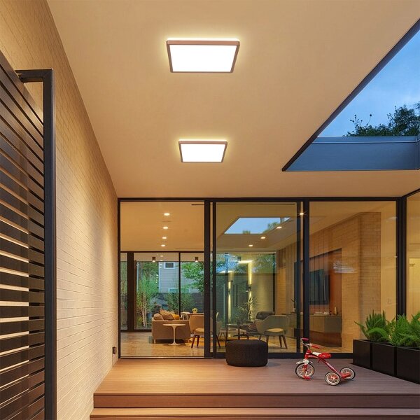 Brilagi - Plafonieră LED ultra-subțire pentru baie, 18W, 230V, 30x30 cm, roz auriu, IP54