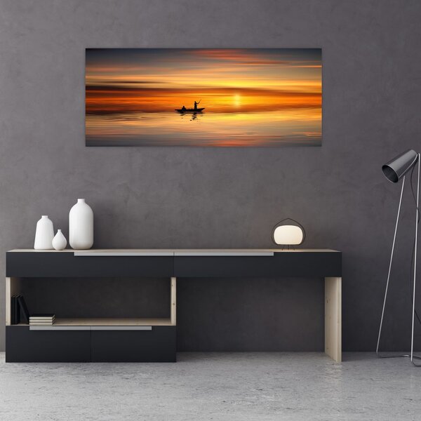 Tablou - cu barca (120x50 cm)