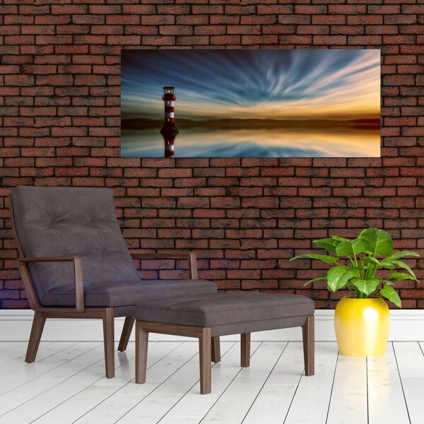 Tablou cu farul în mare (120x50 cm)