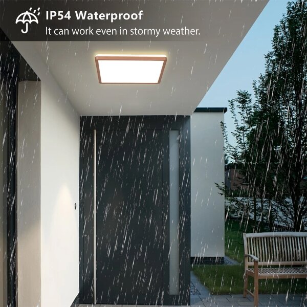 Brilagi - Plafonieră LED ultra-subțire pentru baie, 18W, 230V, 30x30 cm, roz auriu, IP54