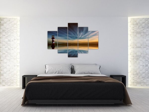 Tablou cu farul în mare (150x105 cm)