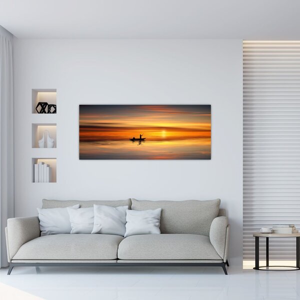 Tablou - cu barca (120x50 cm)
