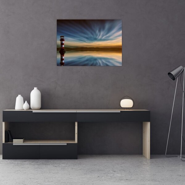Tablou cu farul în mare (70x50 cm)