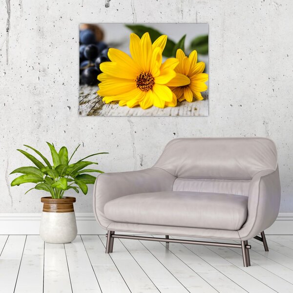 Tablou cu flori galbene (70x50 cm)