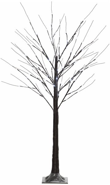 HOMCOM Brad de Crăciun Luminos Tip Mesteacăn, 150 cm, 96 Led-uri, Bază Lată, pentru Interior și Exterior, Maro | Aosom Romania