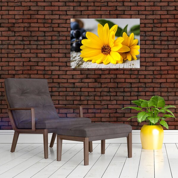 Tablou cu flori galbene (70x50 cm)