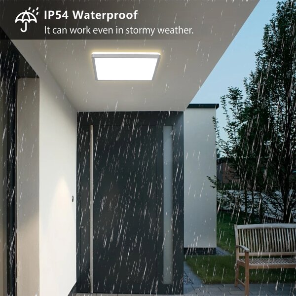 Brilagi - Plafonieră LED pentru baie ULTRA SLIM, 24 W, 230 V, 42x42 cm, argintie, IP54