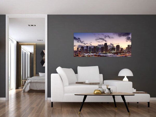 Tablou cu - metropolă cu zgârăie nori (120x50 cm)