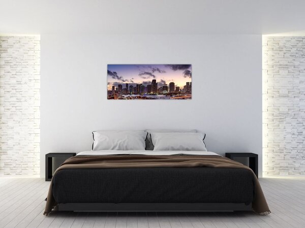 Tablou cu - metropolă cu zgârăie nori (120x50 cm)