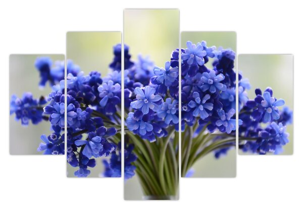Tablou buchet cu flori albastre (150x105 cm)