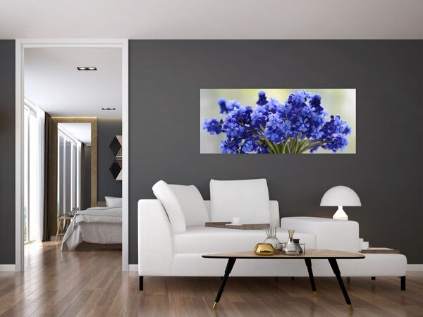 Tablou buchet cu flori albastre (120x50 cm)